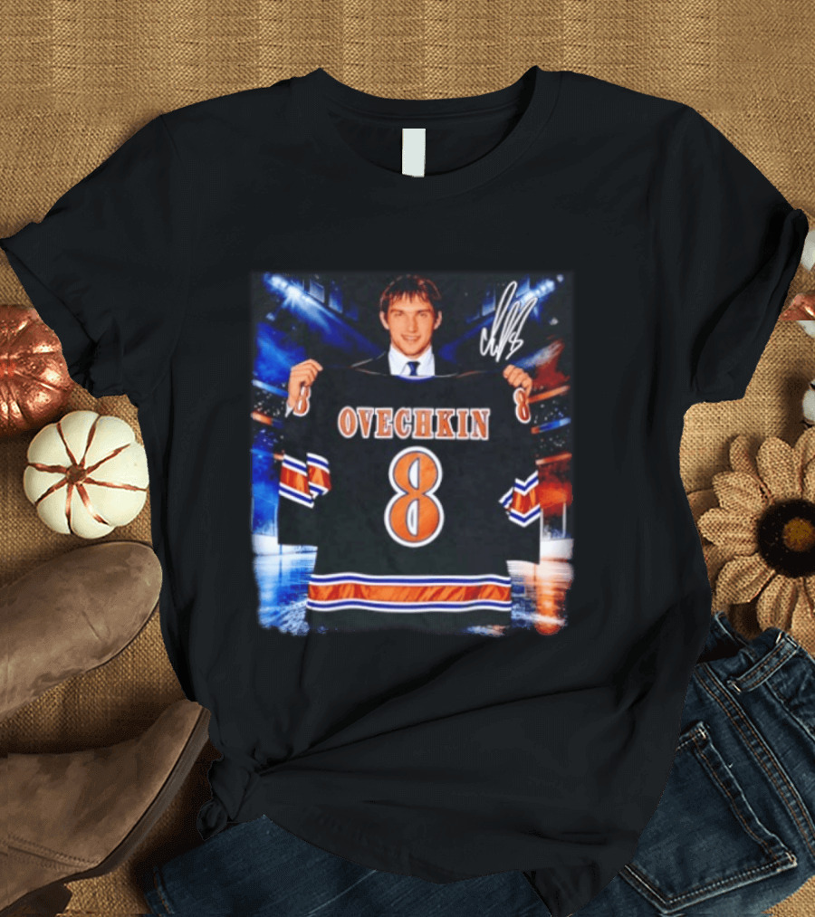 Ovechkin 8 Washington Capitals Rookie Jersey Signature T-Shirt
