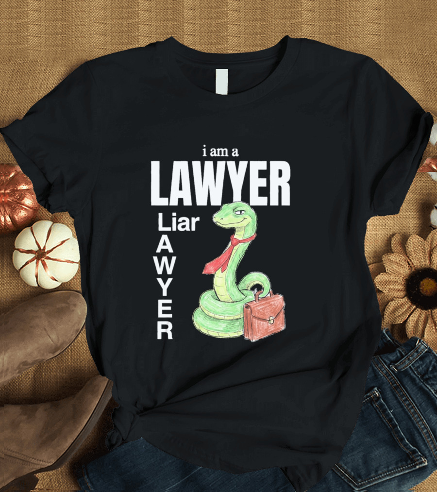 I Am A Lawyer Liar Awyer Snake Briefcase Legal Humor T-Shirt