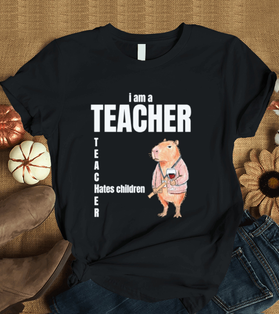 I Am A Teacher Capybara Hates Children T-Shirt