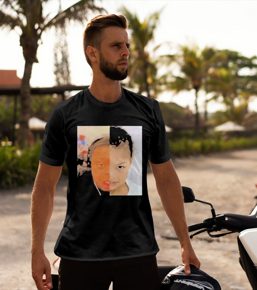 Chrisean Jr Cuffem Split Face Meme Viral Trend T-Shirt