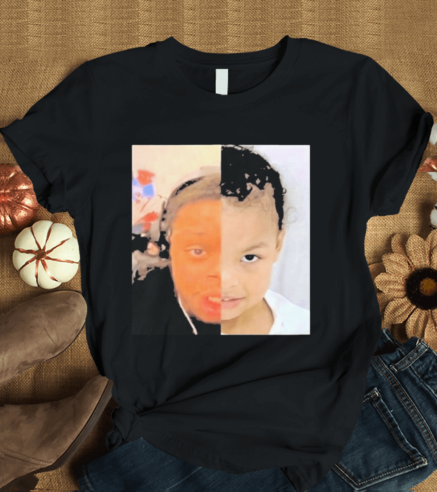 Chrisean Jr Cuffem Split Face Meme Viral Trend T-Shirt