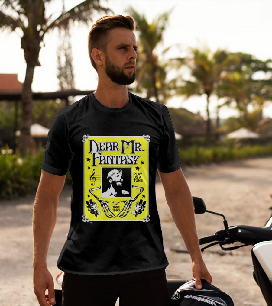 Dear Mr Fantasy Play Us A Tune 1952 1990 Skeleton Musician T-Shirt