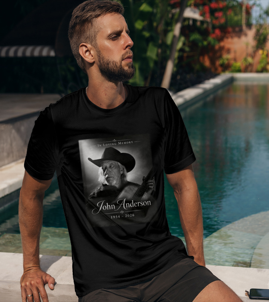 In Loving Memory John Anderson 1954 2026 Cowboy Hat Guitar T-Shirt
