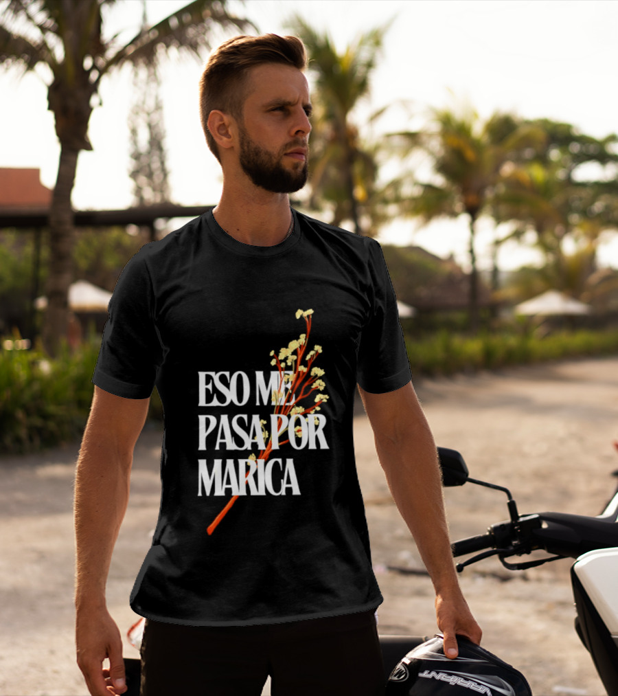 Eso Me Pasa Por Marica Flowers Botanical White T-Shirt