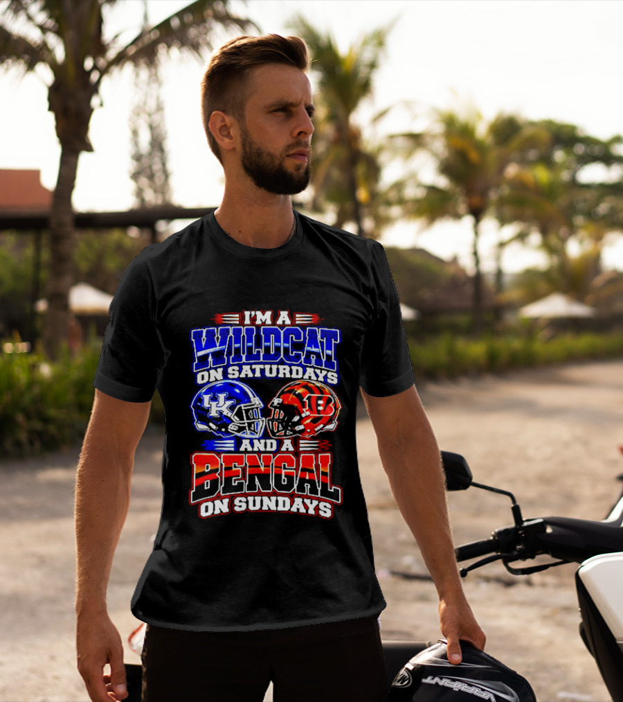 Wildcat On Saturdays Bengal On Sundays Football Fans T-Shirt