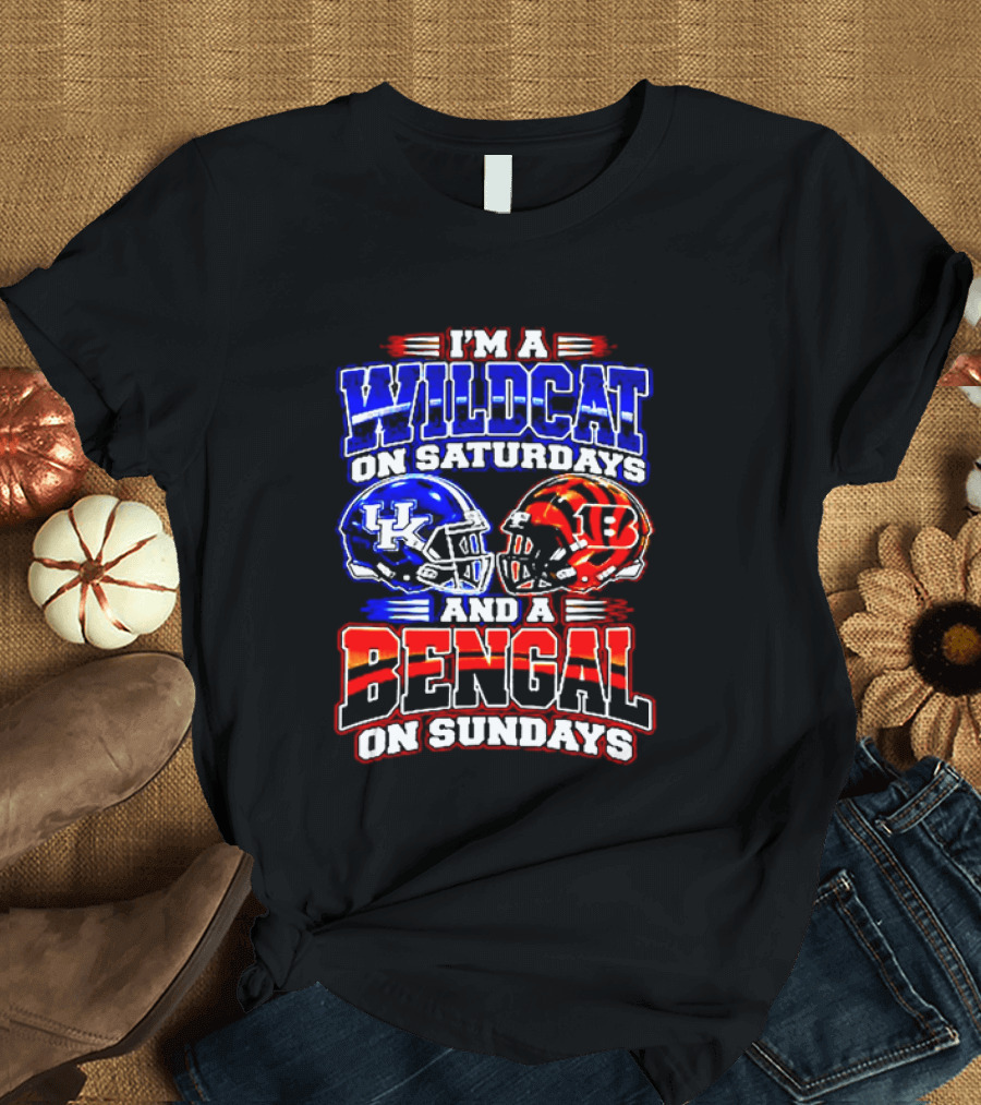 Wildcat On Saturdays Bengal On Sundays Football Fans T-Shirt