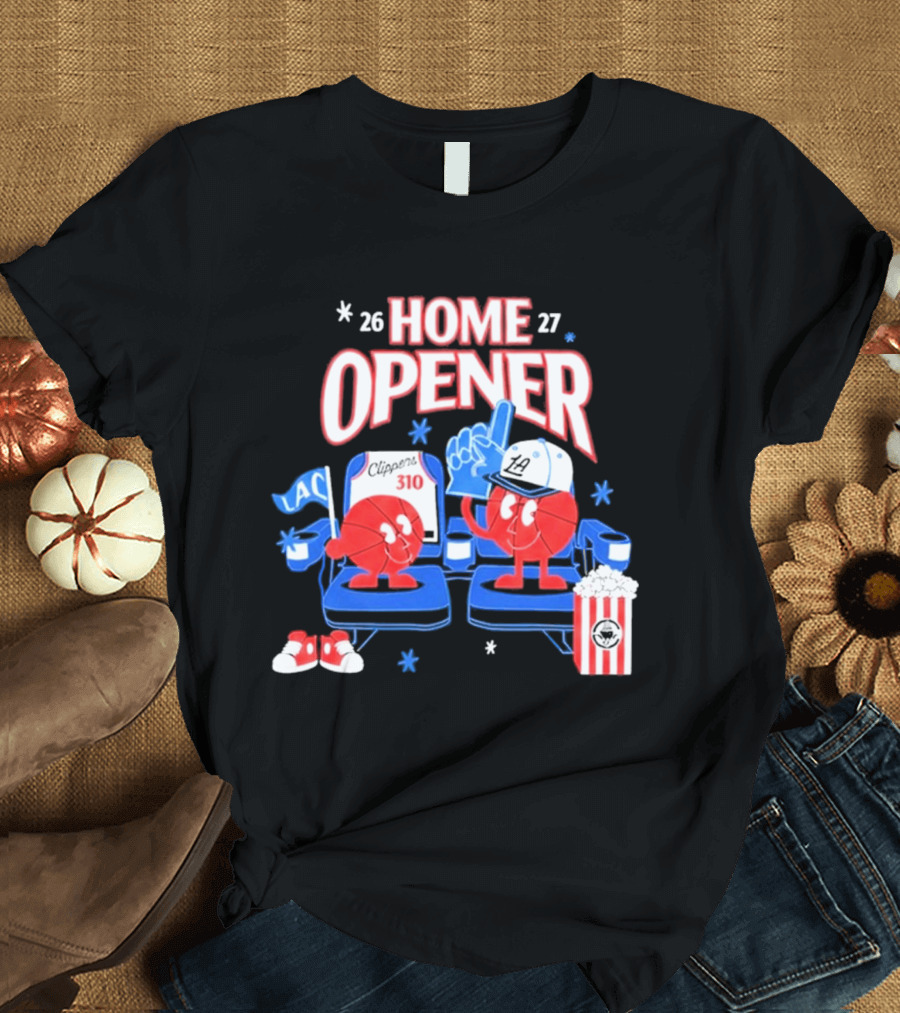 LA Clippers 26 27 Home Opener 310 Jersey LAC Characters Popcorn T-Shirt