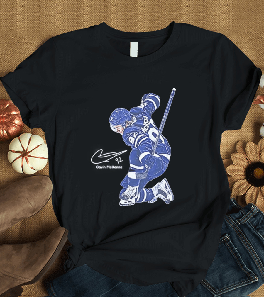 Gavin McKenna 98 Toronto Maple Leafs Pose Signature T-Shirt