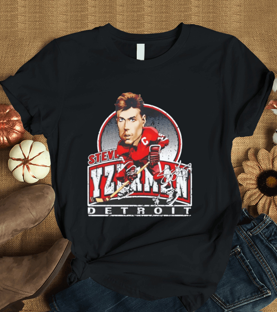 Steve Yzerman Detroit Red Wings Bruce Stark Collection Signature T-Shirt