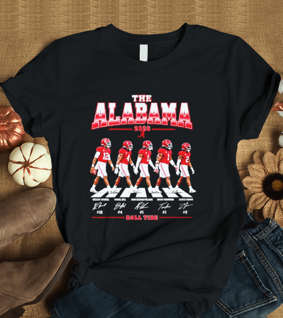 The Alabama Crimson Tide 2026 Roll Tide Football Players And Signatures T-Shirt