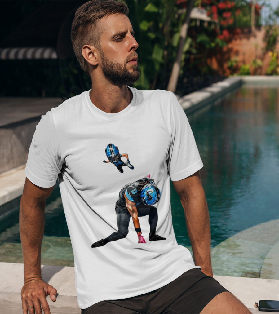 Amon Ra St. Brown Jahmyr Gibbs Super Hero Celebration Football Lions T-Shirt