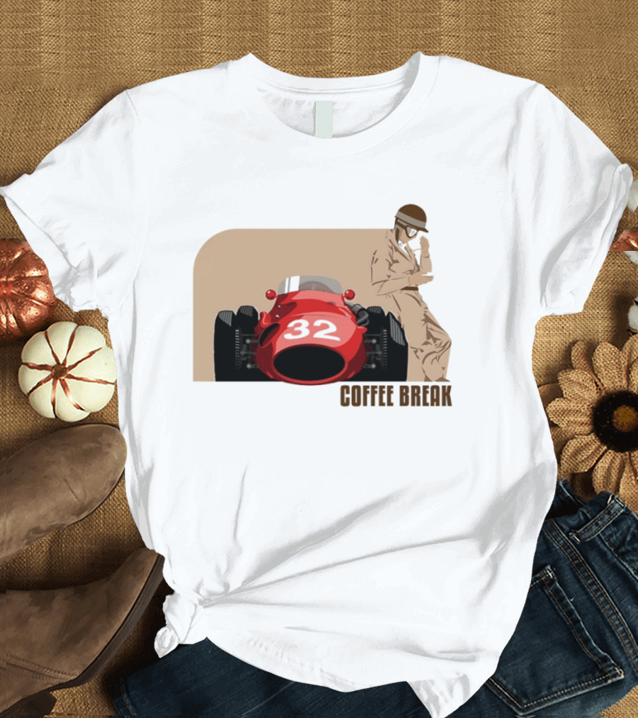 Maserati 250F 32 Vintage Racing Coffee Break T-Shirt