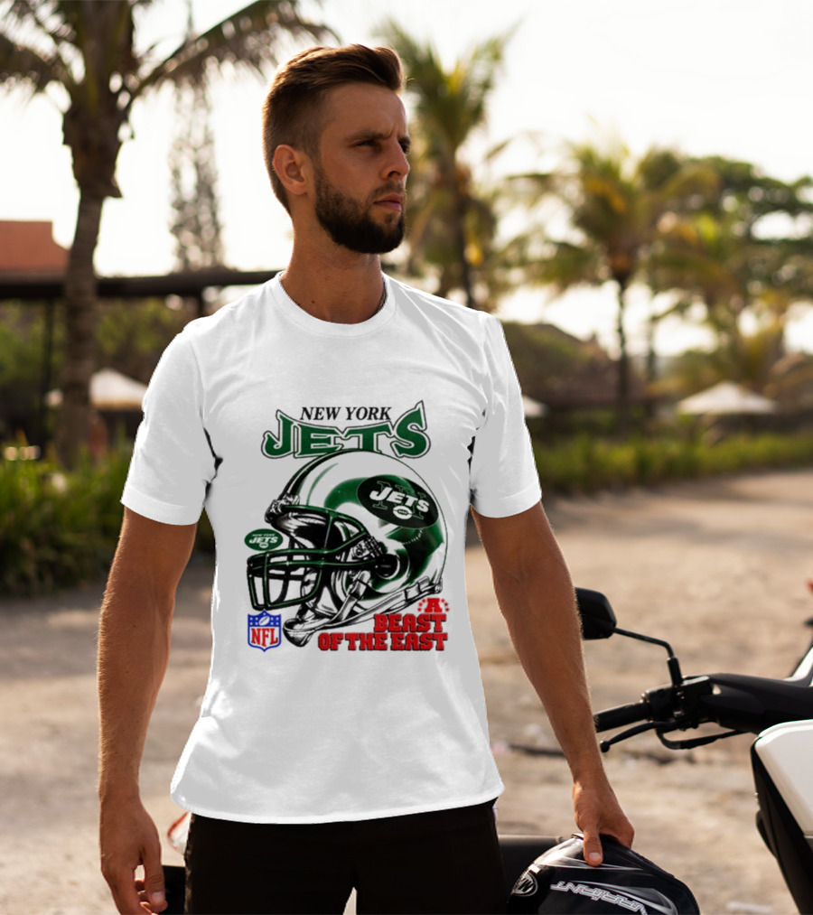 New York Jets Beast Of The East NFL Helmet T-Shirt