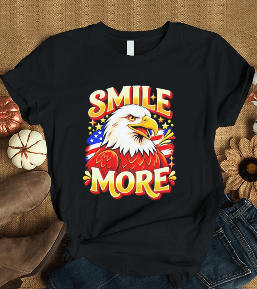 Smile More American Eagle Flag T-Shirt