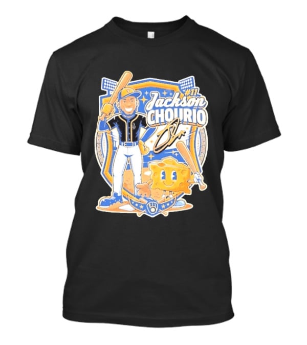 Milwaukee Brewers Jackson Chourio 11 Cartoon Cheese T-Shirt