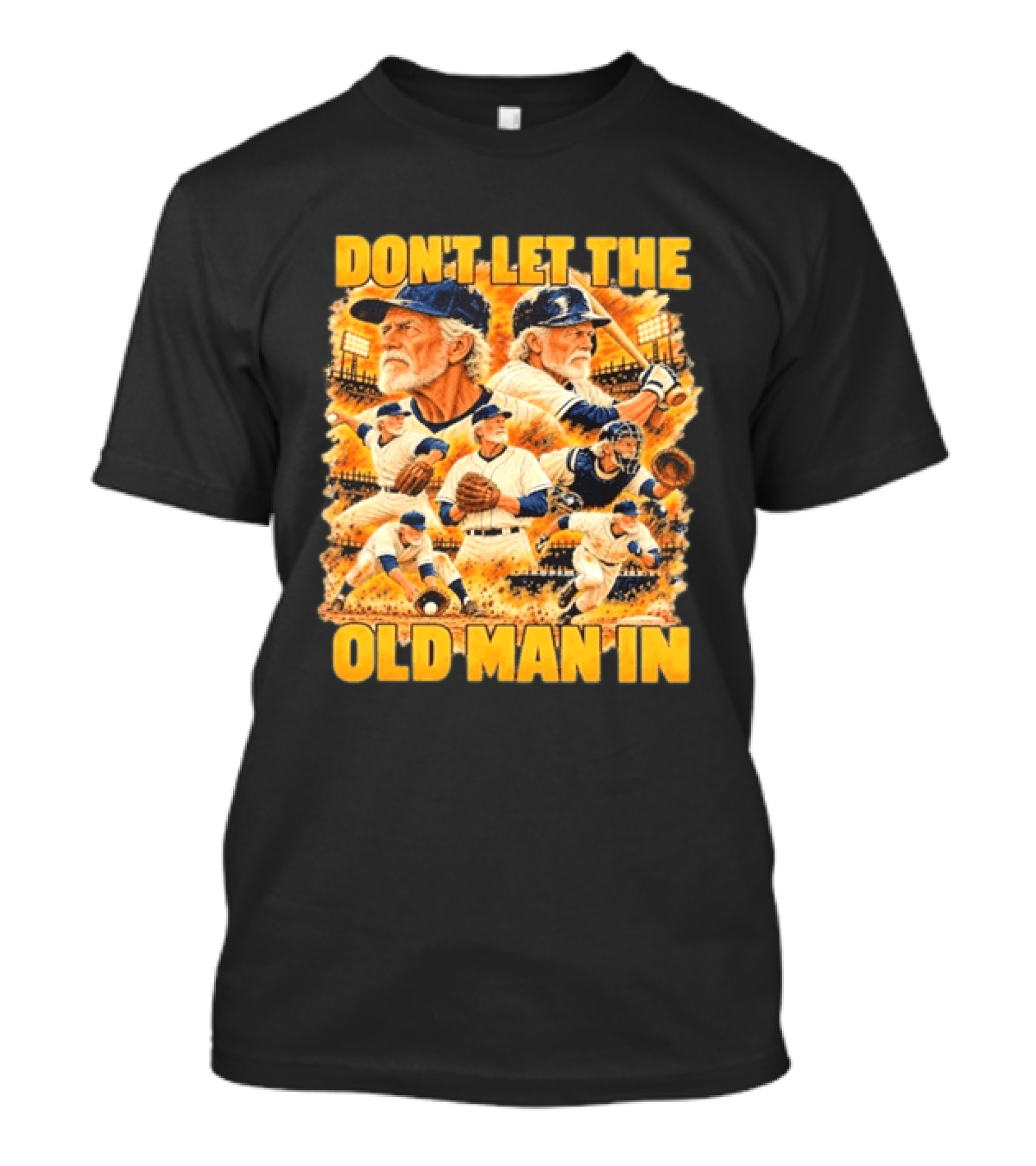 Baseball Don't Let The Old Man In Vintage Players Stadium Scene T-Shirt