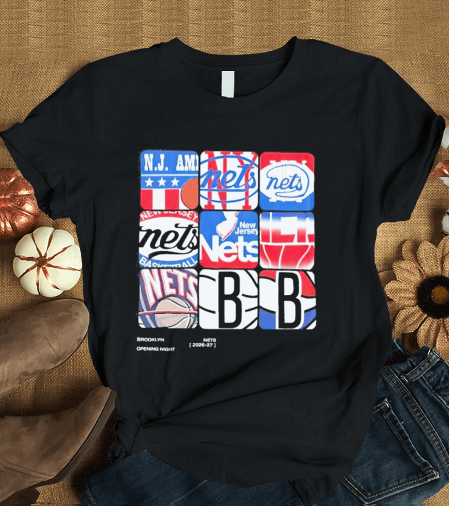 New Jersey Brooklyn Nets Basketball Logos And Imagery 2026 27 T-Shirt