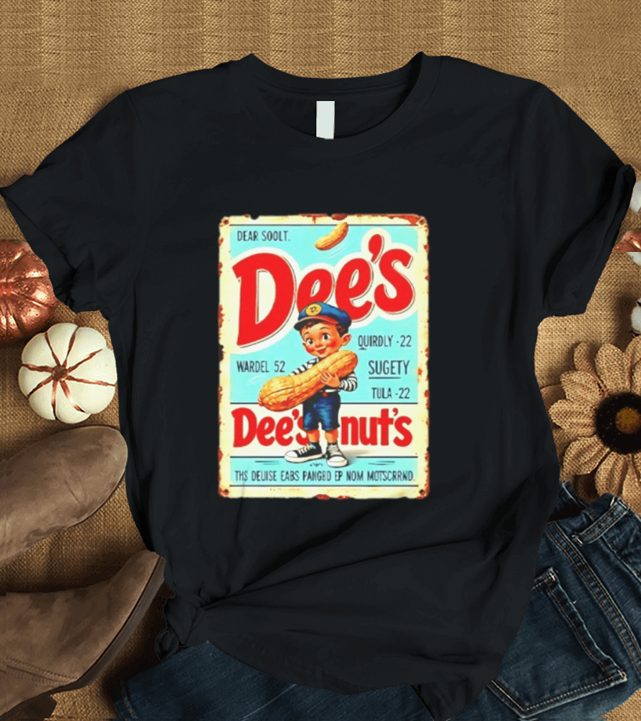 Dee's Nuts Vintage Peanut Advertisement With Cartoon Boy T-Shirt
