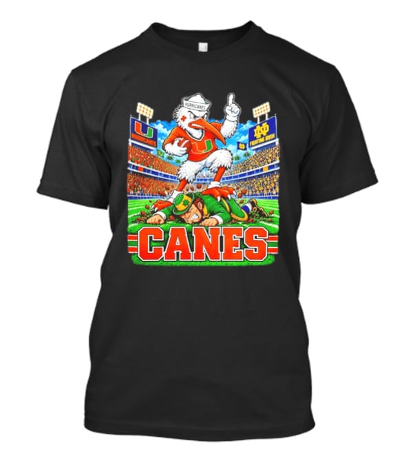 Miami Hurricanes Canes Vs Notre Dame Fighting Irish 2026 Victory Scene T-Shirt