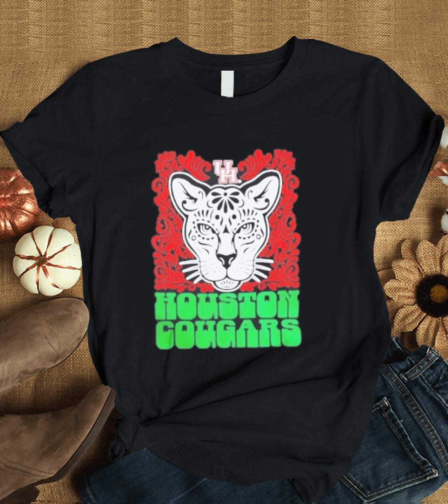 Houston Cougars Hispanic Heritage UH Puma Red Green T-Shirt
