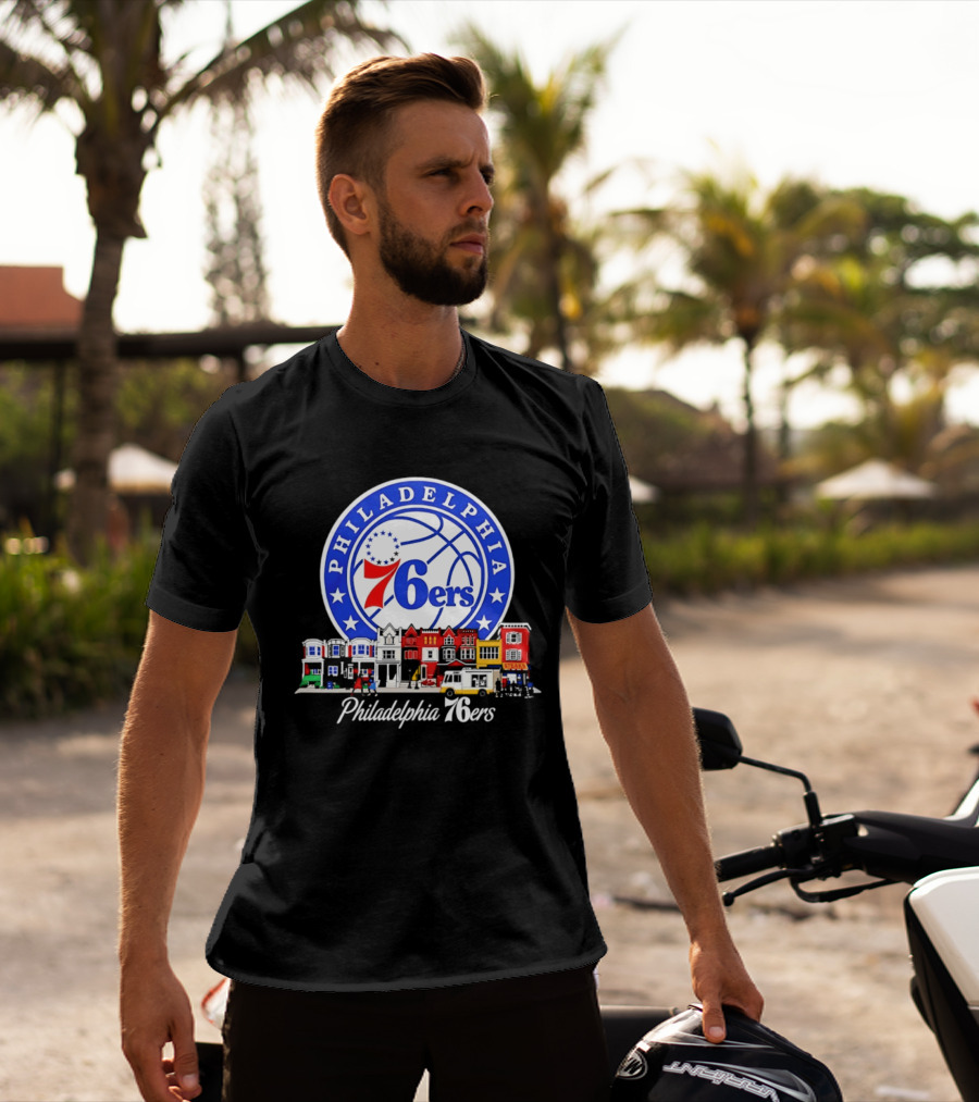 Philadelphia 76ers Basketball Cityscape T-Shirt