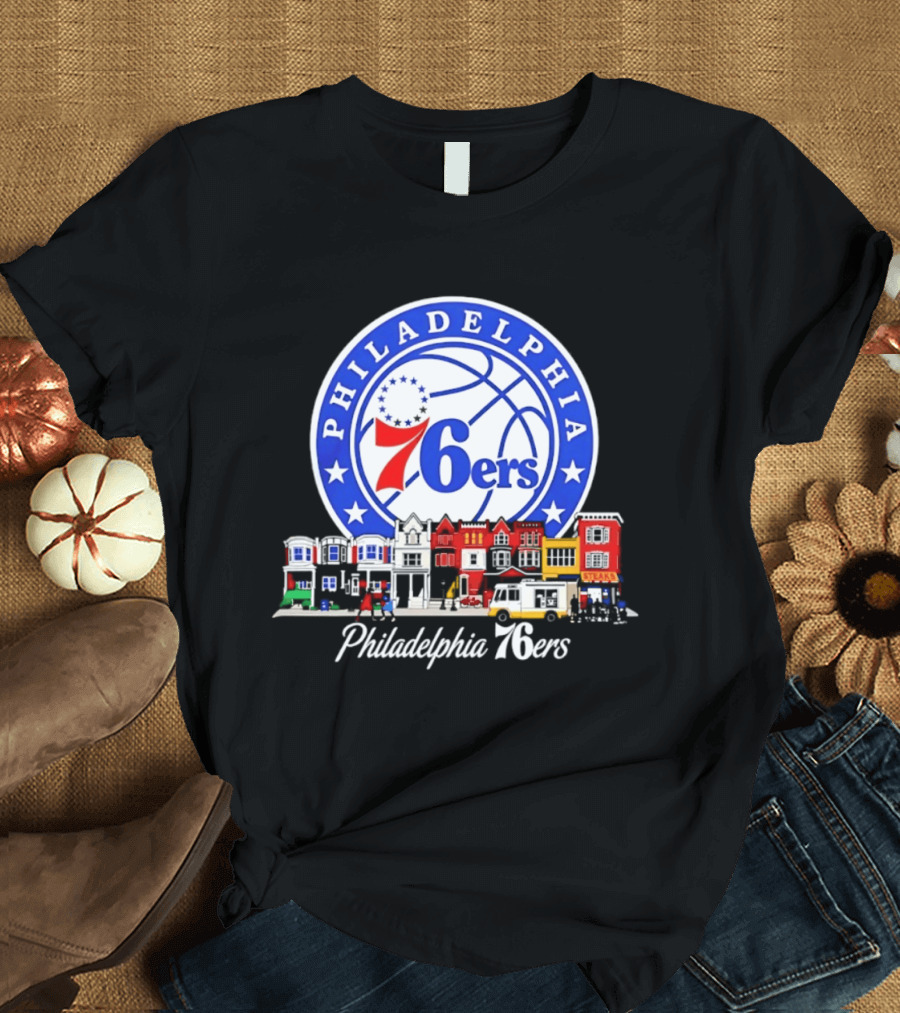 Philadelphia 76ers Basketball Cityscape T-Shirt