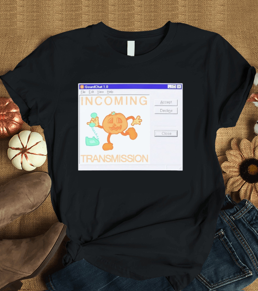 GourdChat 1.0 Incoming Transmission Pumpkin Halloween T-Shirt