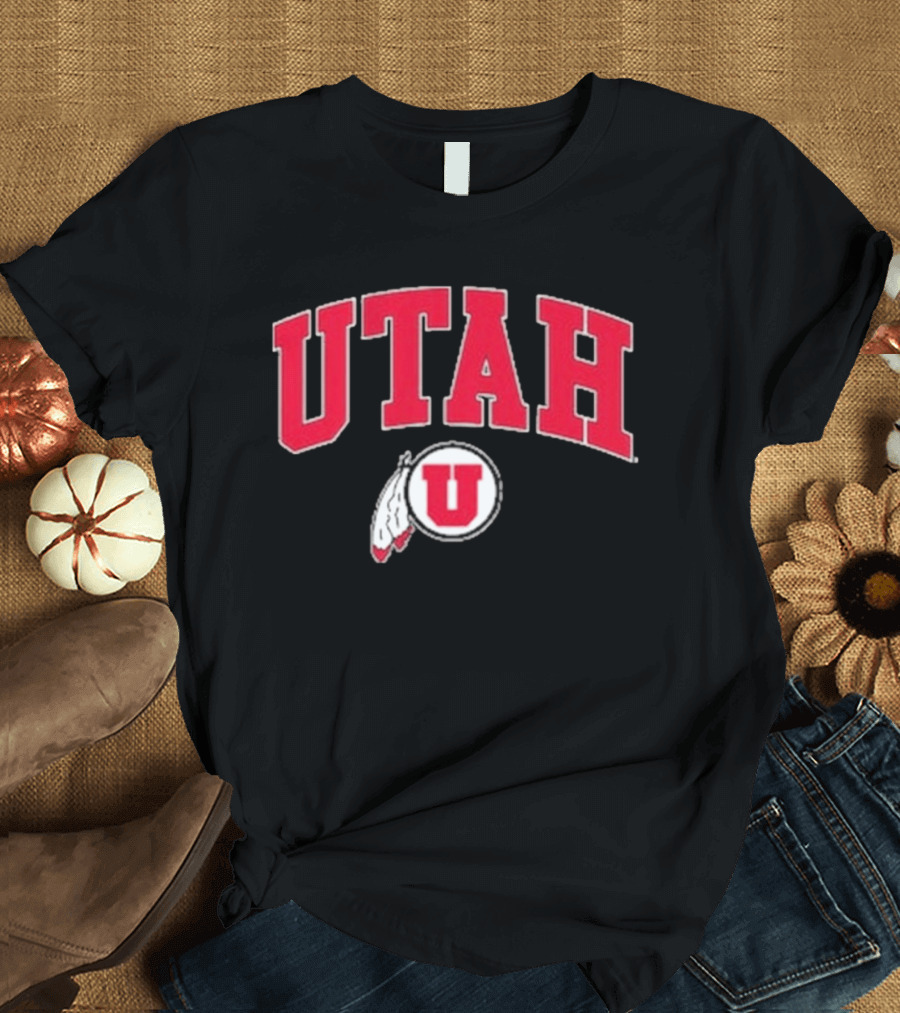 Utah Utes Drum And Feather U Logo Red UTAH T-Shirt