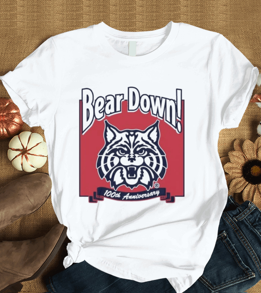Arizona Wildcats Bear Down Anniversary Wildcats Face T-Shirt
