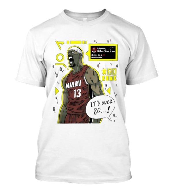 Bam Adebayo Miami Heat 80 Points Record Manga NBA 2026 T-Shirt