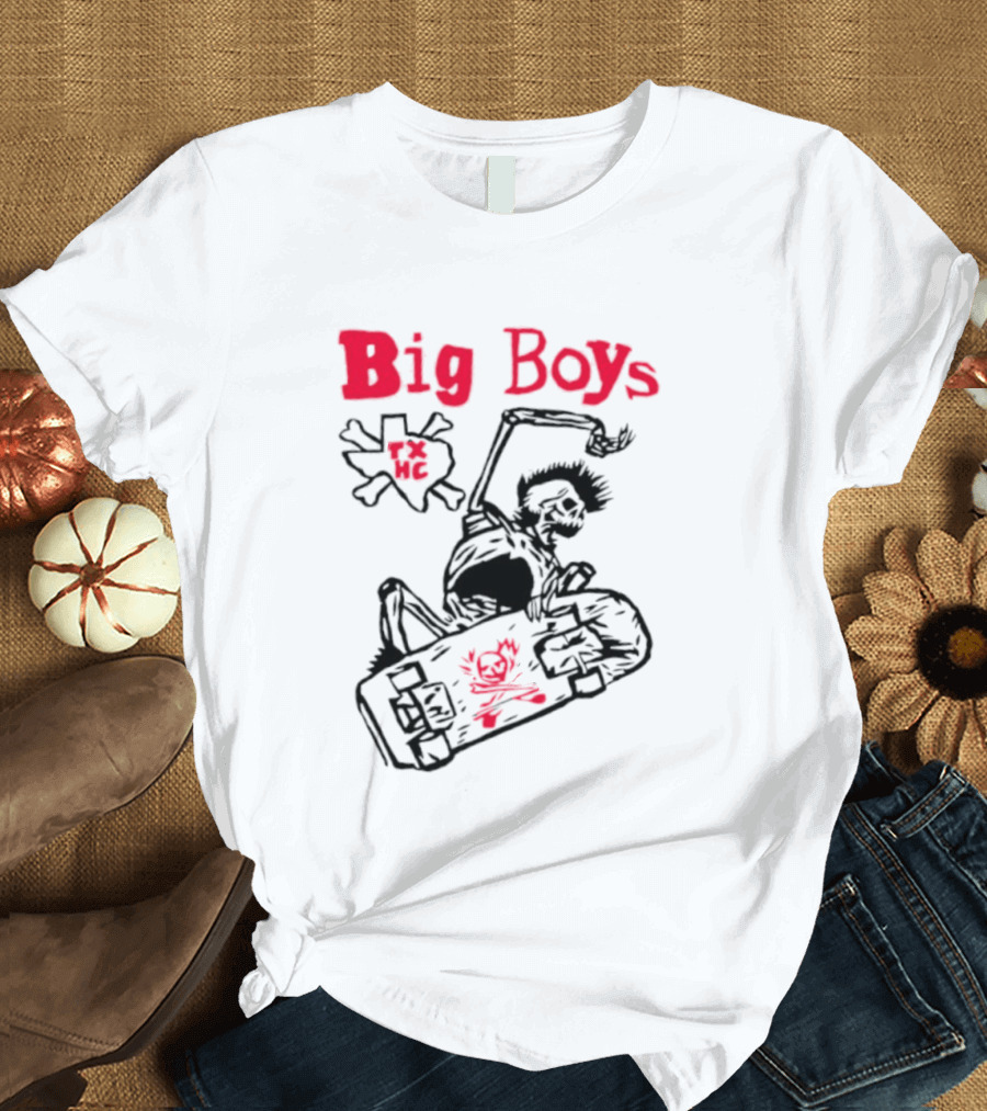 Big Boys Texas Hardcore Skeleton Skateboarder Tx Hc T-Shirt