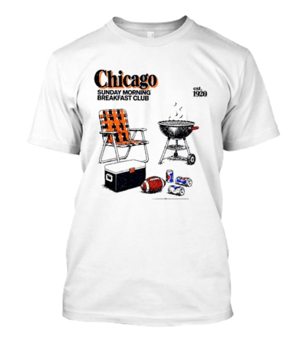 Chicago Sunday Morning Breakfast Club Tailgate Football Game Day Essentials T-Shirt