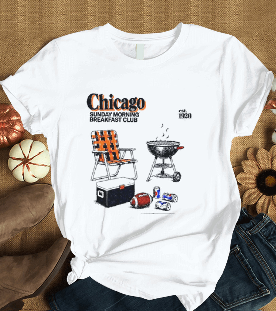 Chicago Sunday Morning Breakfast Club Tailgate Football Game Day Essentials T-Shirt