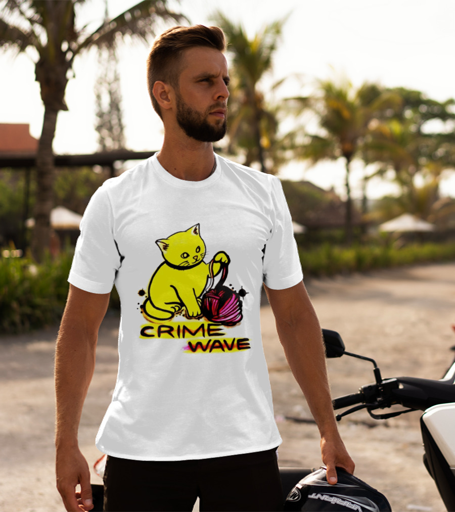Crime Wave Cat Playing With Yarn T-Shirt