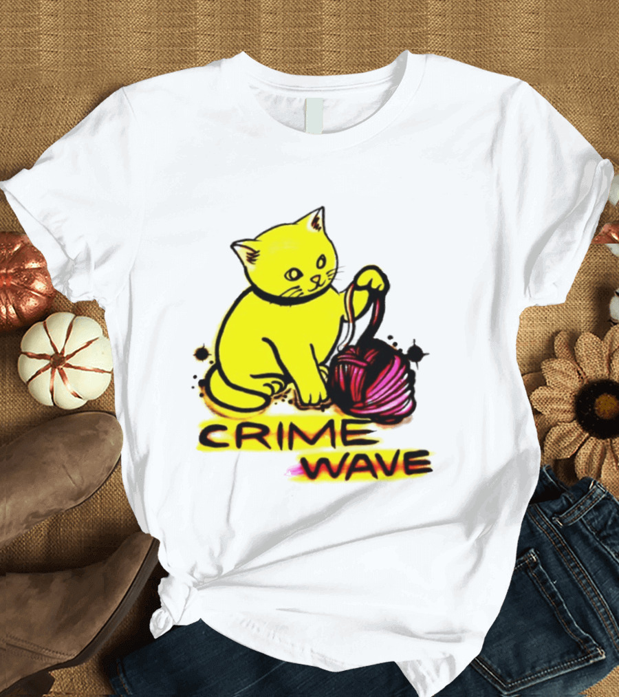 Crime Wave Cat Playing With Yarn T-Shirt