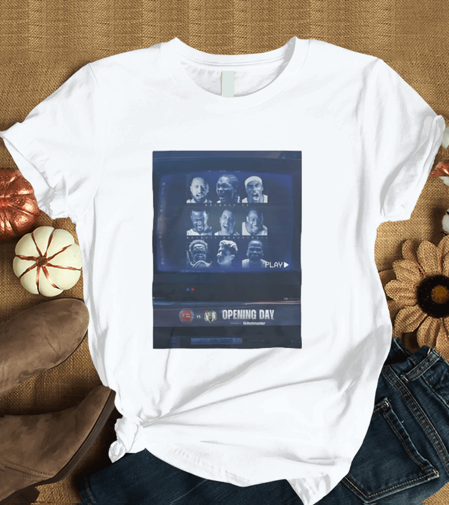 Detroit Pistons Vs Boston Celtics NBA 2026 Opening Day October 20 Ticketmaster CRT TV Play T-Shirt