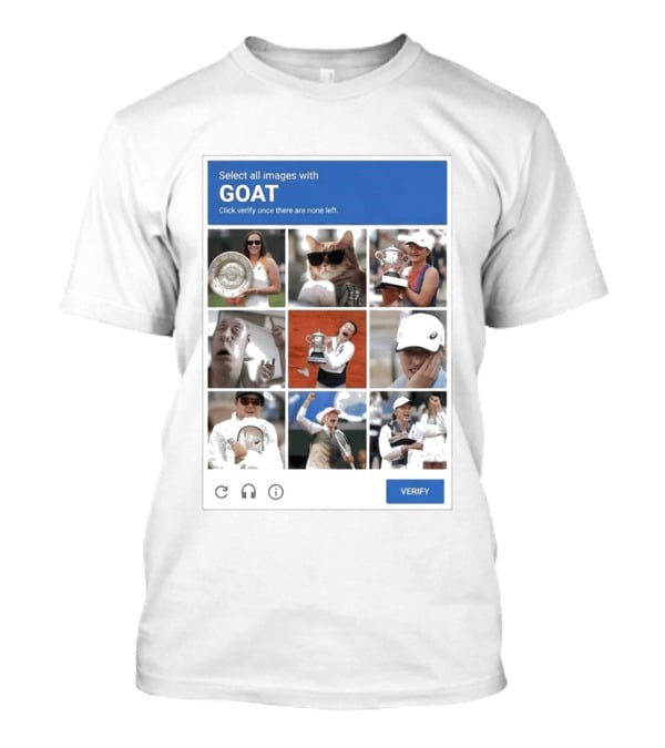 Iga Swiatek Select All Images With GOAT Tennis Champion Fun Meme T-Shirt