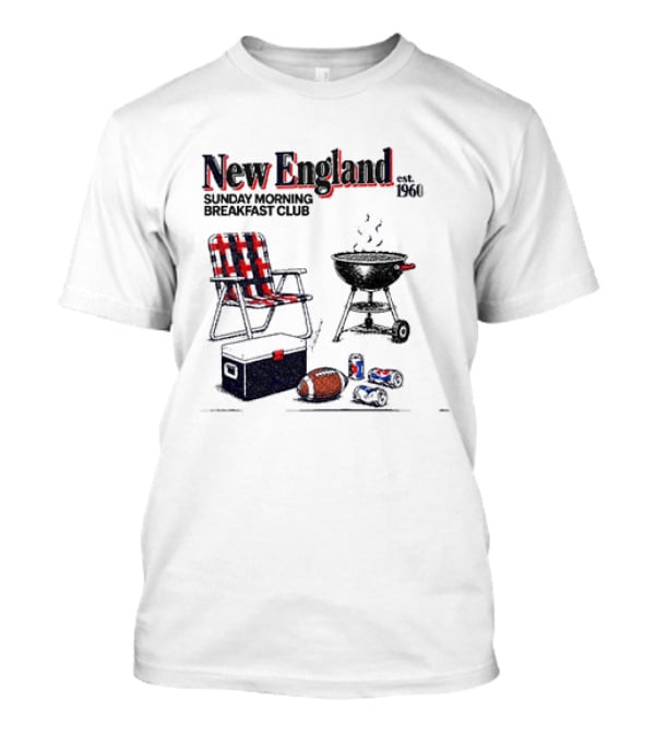 New England Sunday Morning Breakfast Club Football Tailgate Game Day Essentials T-Shirt