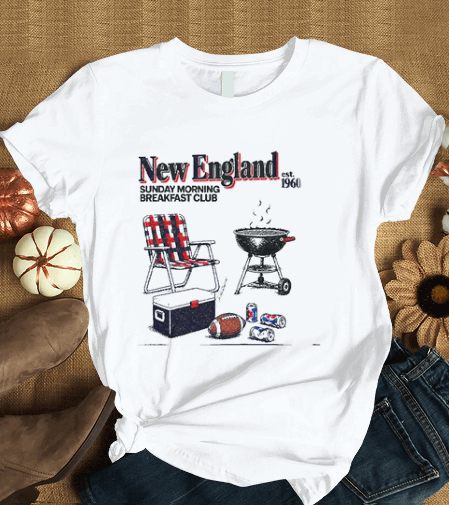 New England Sunday Morning Breakfast Club Football Tailgate Game Day Essentials T-Shirt