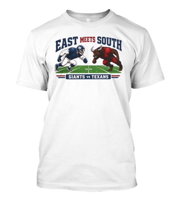 New York Giants Vs Houston Texans East Meets South Football Rivalry Game Day T-Shirt