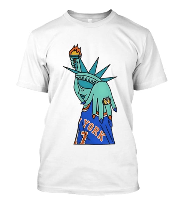 New York Knicks Statue Of Liberty 11 Rings NBA 2026 T-Shirt