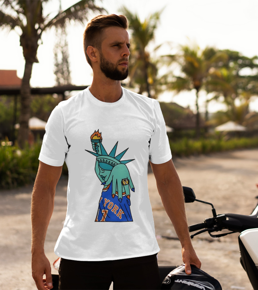New York Knicks Statue Of Liberty 11 Rings NBA 2026 T-Shirt