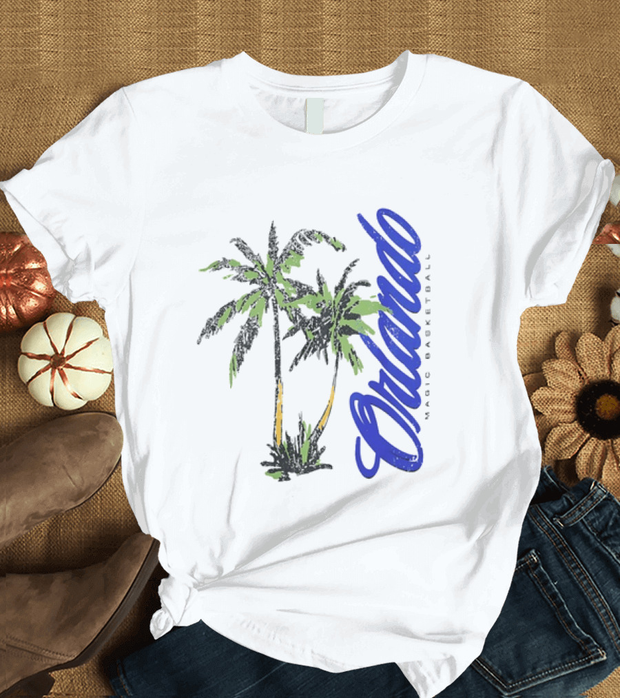 Orlando Magic Basketball Palm Tree NBA Vibrant Tropical Team Spirit T-Shirt