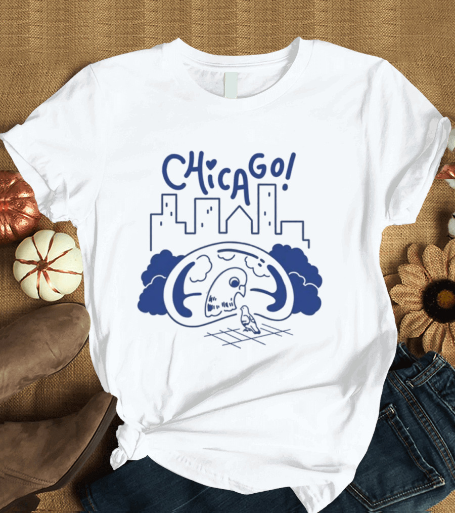 Chicago Skyline Bean Avi Matzo X RAYGUN T-Shirt