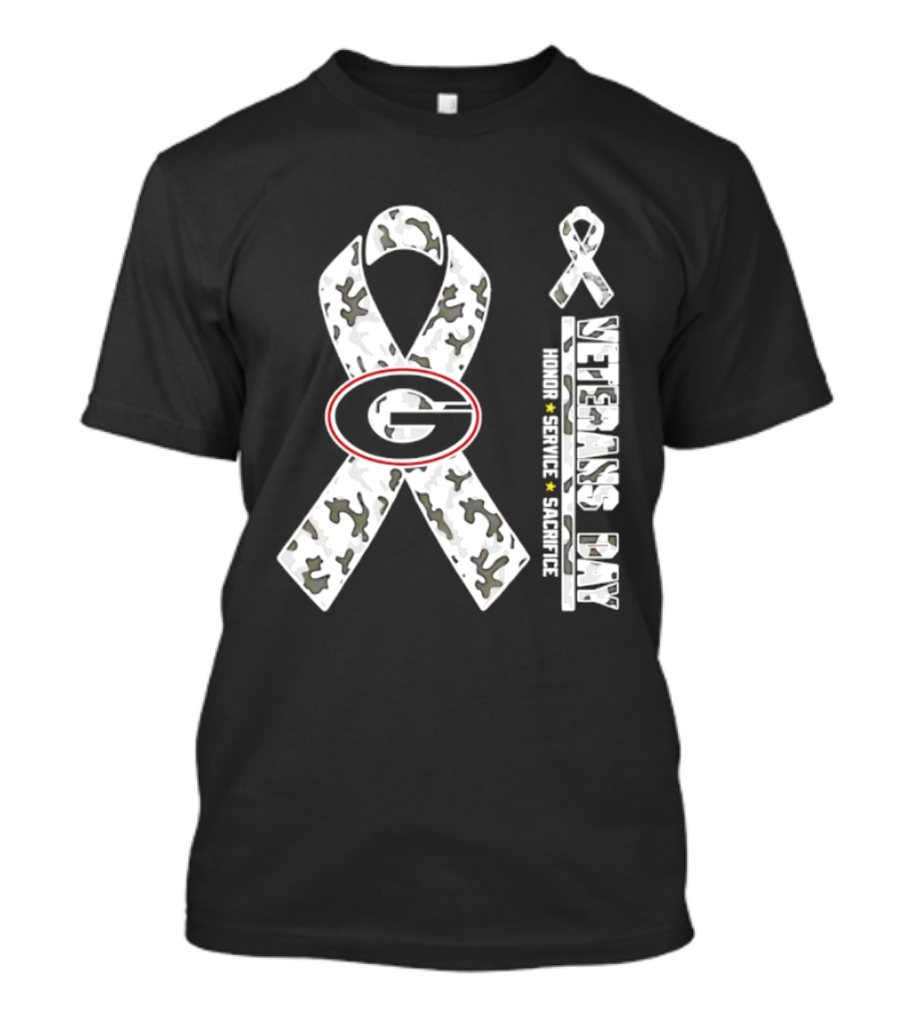 Georgia Bulldogs NCAA Football Veterans Day Honor Service Sacrifice Ribbon 2026 T-Shirt
