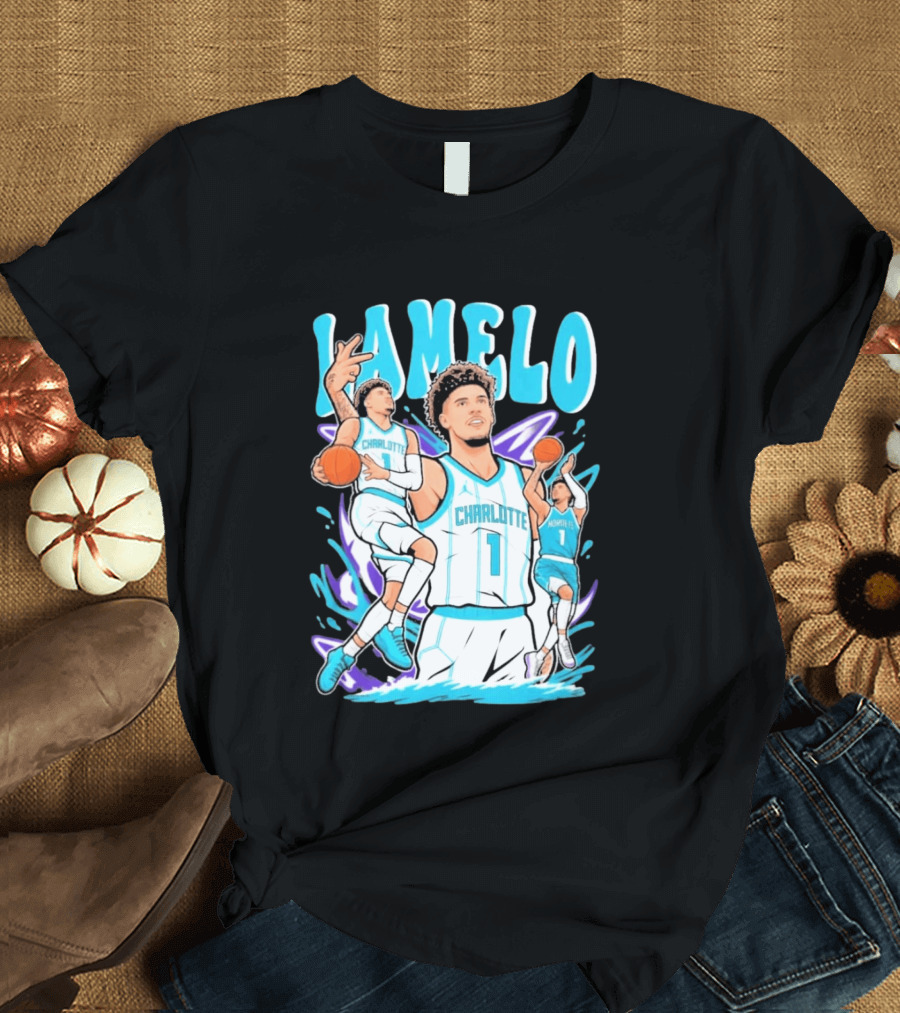 LaMelo Ball Charlotte Hornets Basketball Dynamic Moves T-Shirt