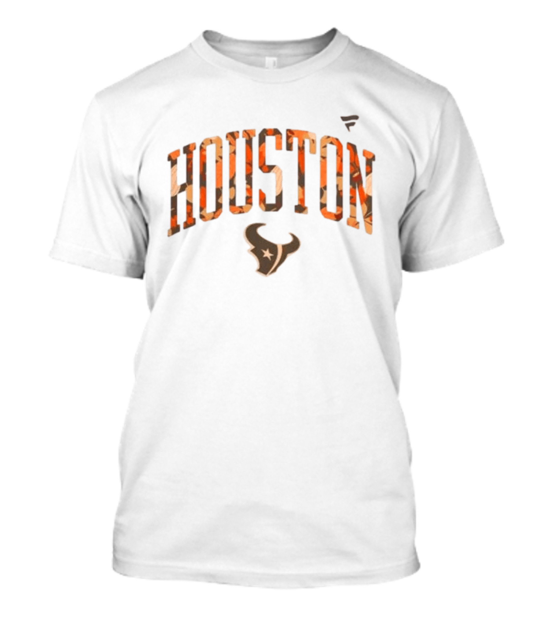 Houston Texans Fall Wordmark Autumn Leaves T-Shirt