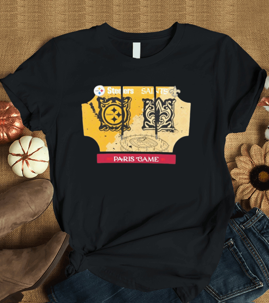 Pittsburgh Steelers New Orleans Saints 2026 Paris Game NFL Matchup T-Shirt
