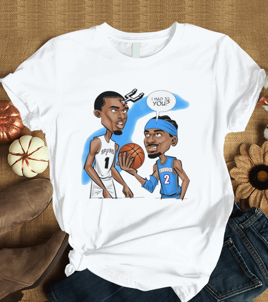Shai Gilgeous Alexander Vs Victor Wembanyama 2026 NBA Opening Night Thunder Vs Spurs T-Shirt