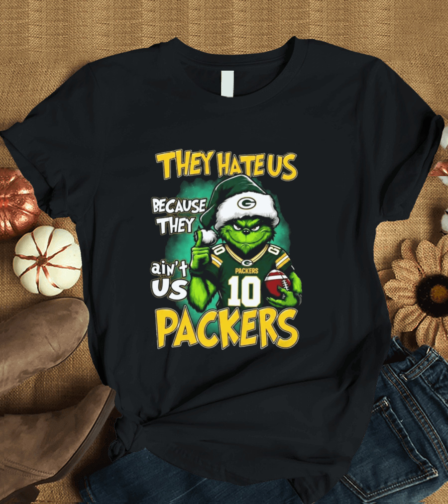 They Hate Us Because They Ain't Us Packers Grinch Christmas 2026 T-Shirt